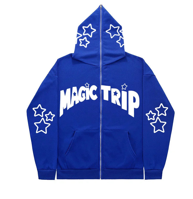 veste y2k bleu à motif